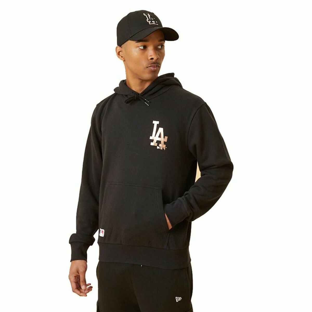 Men’s Sweatshirt without Hood LA Dodger Metallic Logo New Era Black New Era