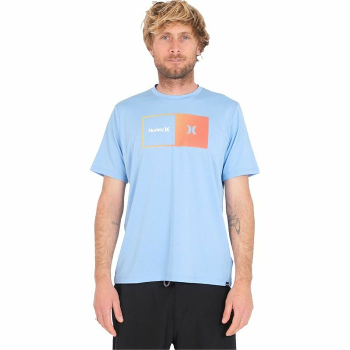 Men’s Short Sleeve T-Shirt Hurley Halfer Gradient UPF Blue Hurley