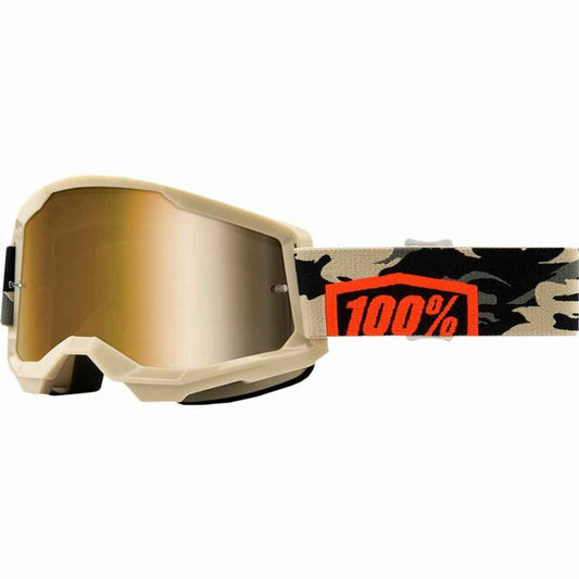 Sunglasses 100 % Downhill Strata 2 Goggle Kombat Beige One size Motocross 100 %