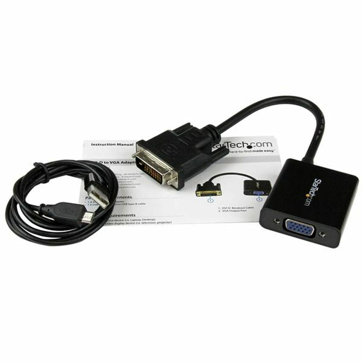 DVI-D to VGA Adapter Startech DVI2VGAE 0,19 m Black