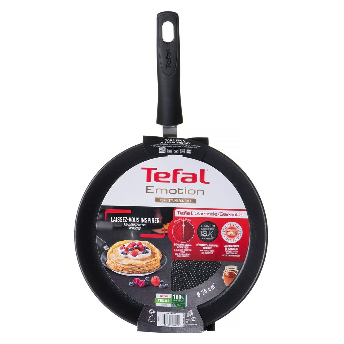 Crepepande Tefal E3003804 Sort Rustfrit stål Aluminium Ø 25 cm