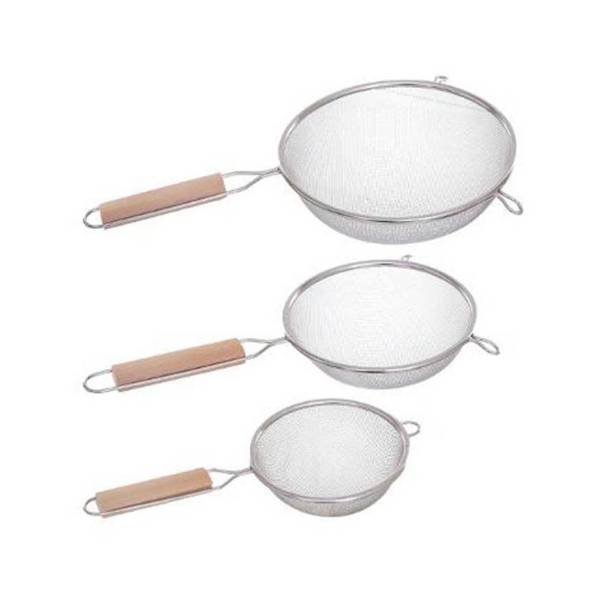 Set of Sieves Secret de Gourmet Wood Stainless steel (3 Pieces) Secret de Gourmet