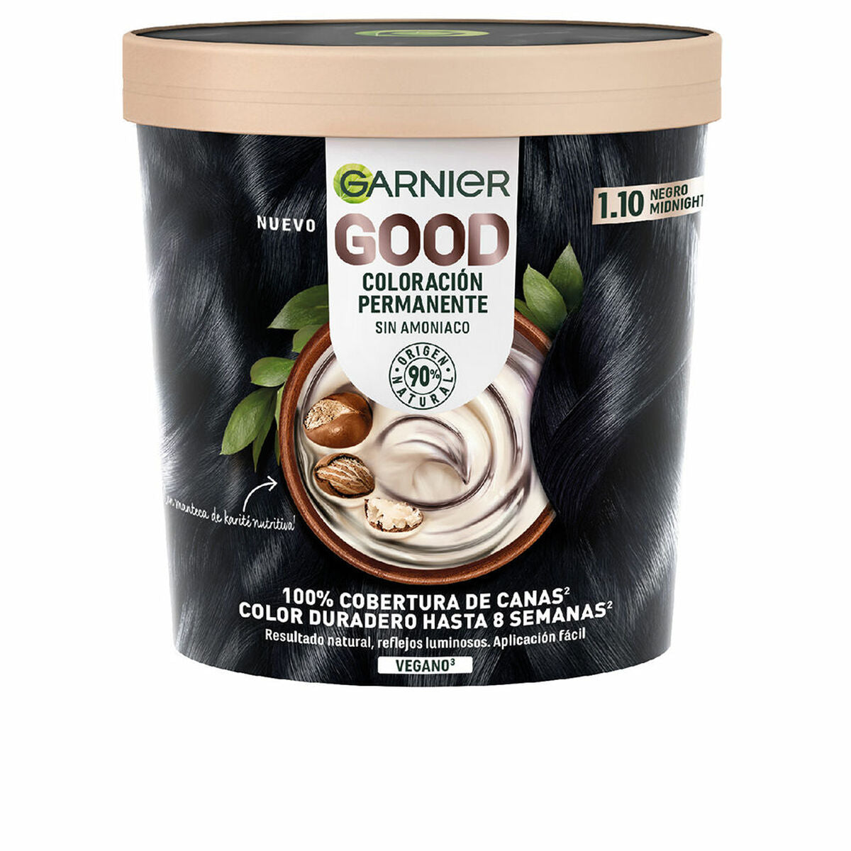 Permanent Colour Creme Garnier Good Nº 1.10 Negro Midnight 217 ml Ammonia-free Garnier