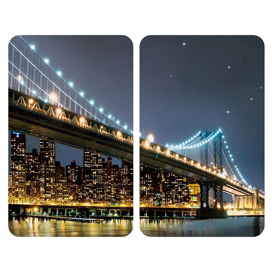 Skærebræt Wenko Brooklyn Bridge 30 x 52 cm Hærdet glas (2 enheder)