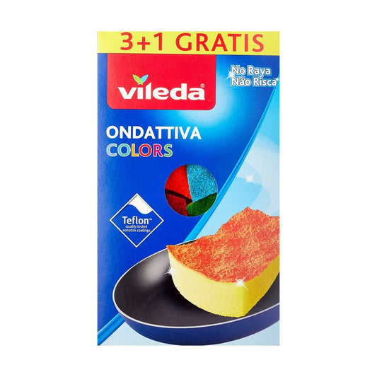 Scourer Vileda 169492 Gul Blå Grøn Orange Pink Polyurethan (4 stykker) (1 enhed)