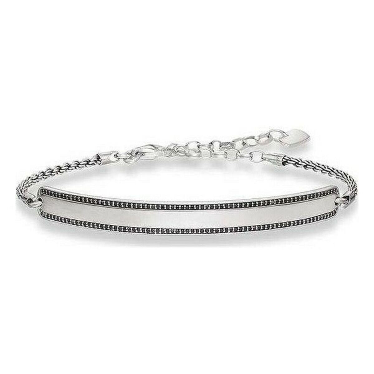 Unisex armbånd Thomas Sabo LBA0009-643-11 Sølv Sort 19 cm 15-18 cm