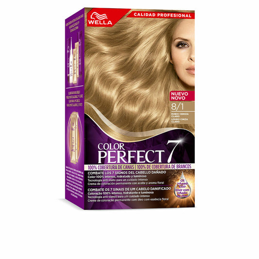 Permanent Dye Wella Color Perfect 7 Nº 8/1 Grey Hair 60 ml Light Ash Blonde Wella