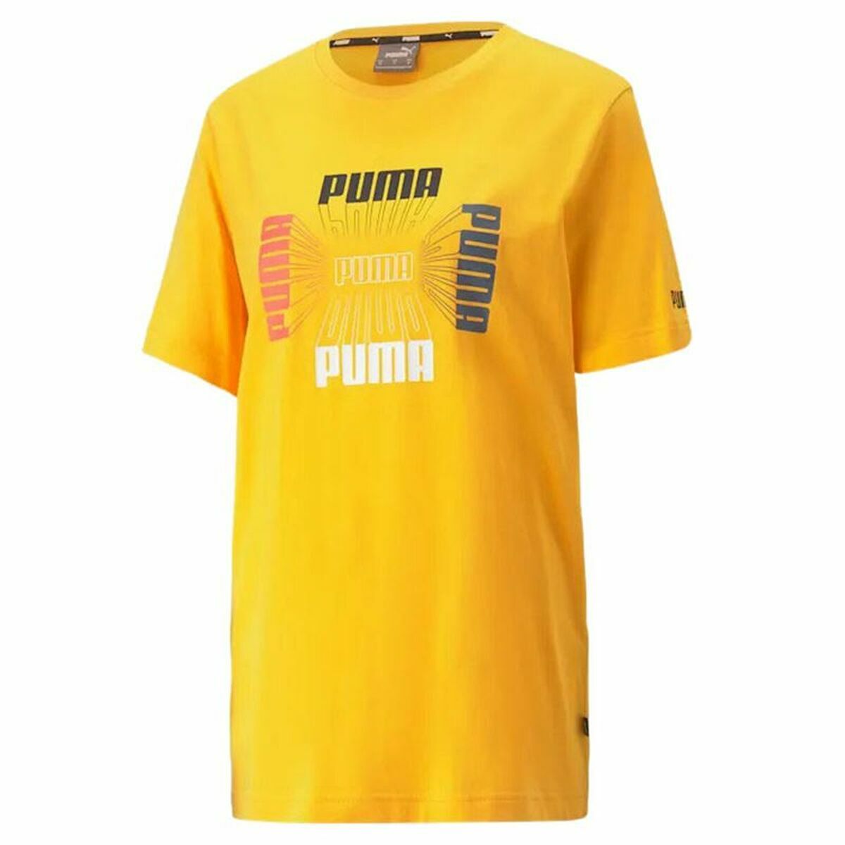 Men’s Short Sleeve T-Shirt Puma Essential Logo Repeat Graphic Yellow Puma