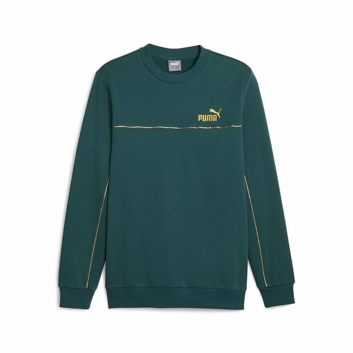 Men’s Sweatshirt without Hood Puma ESS+ Minimal Gold Cr Dark green Puma