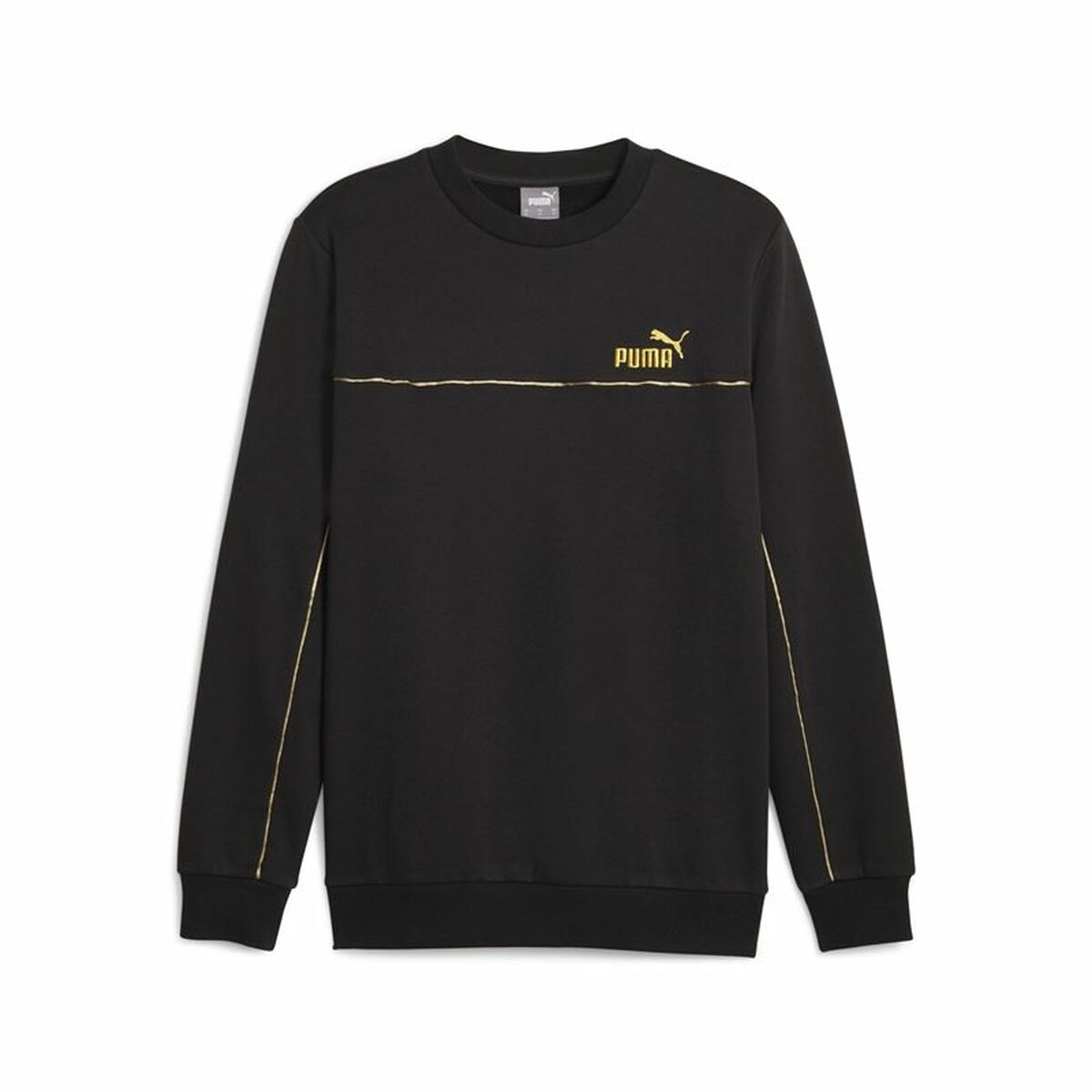 Men’s Sweatshirt without Hood Puma ESS+ Minimal Gold Cr Black Puma