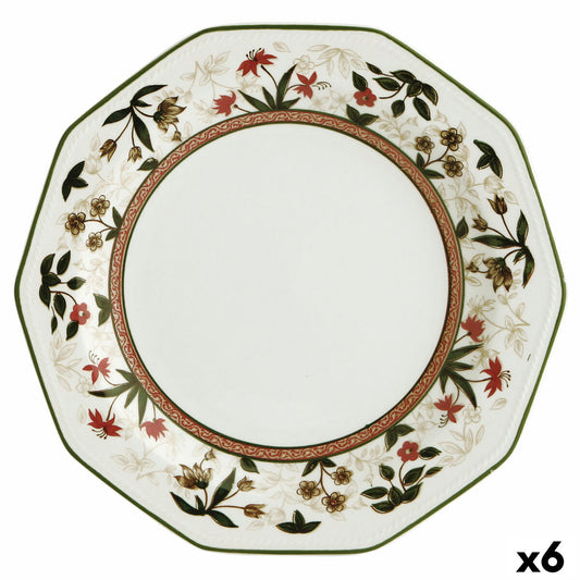 Flat Plate Queen´s By Churchill Assam Floral Keramisk Kina porcelæn Ø 27 cm (6 enheder)