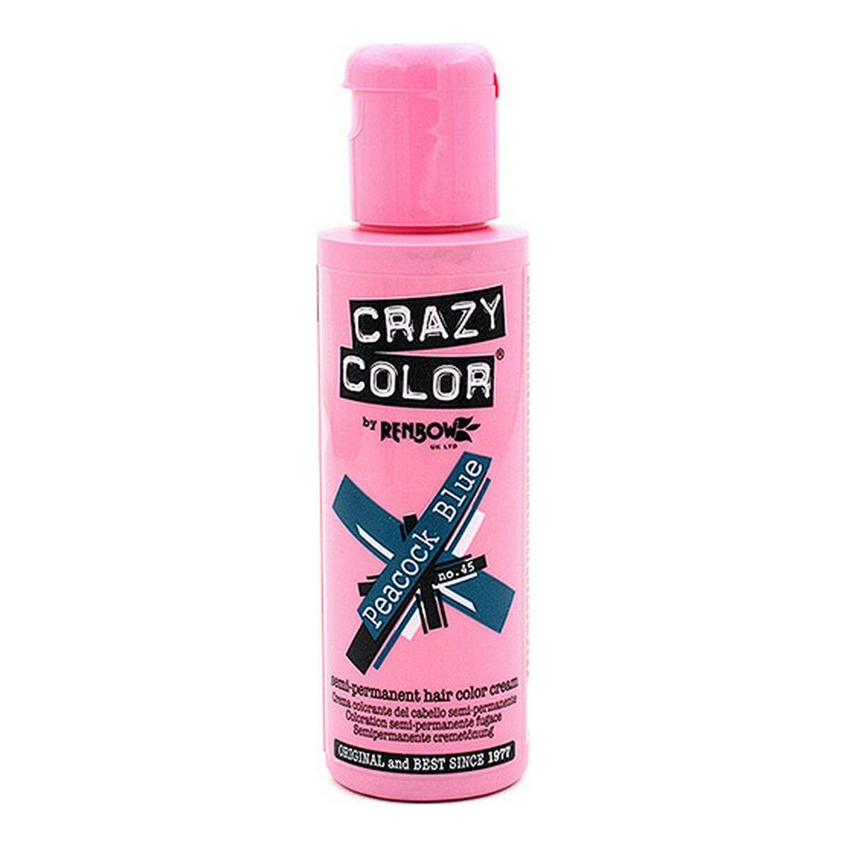 Semi-Permanent Tint Peacock Blue Crazy Color Nº 45 (100 ml) Crazy Color