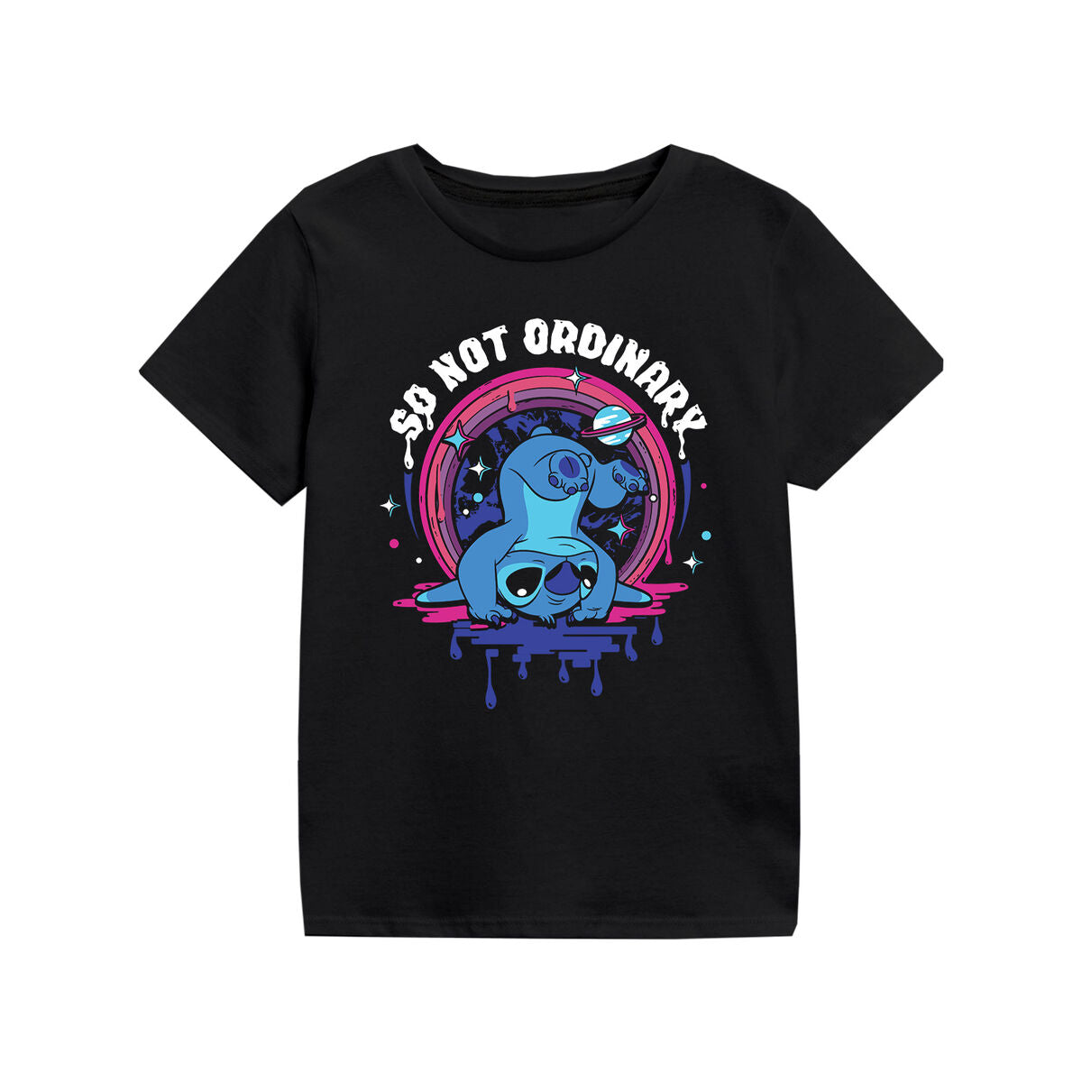 Child's Short Sleeve T-Shirt Stitch So Not Ordinary Black