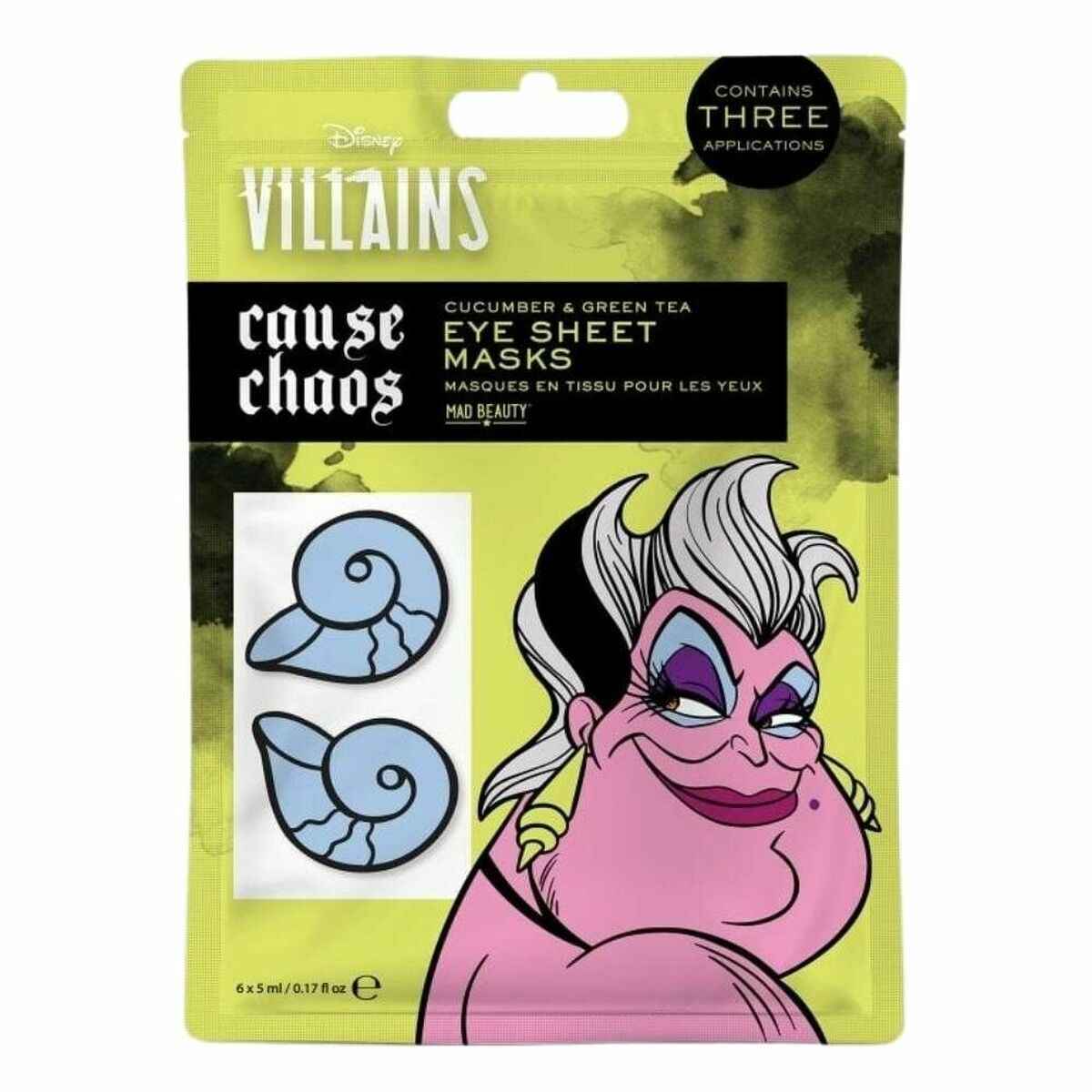 Mask for Eye Area Mad Beauty Disney Villains Ursula (6 x 5 ml) Mad Beauty