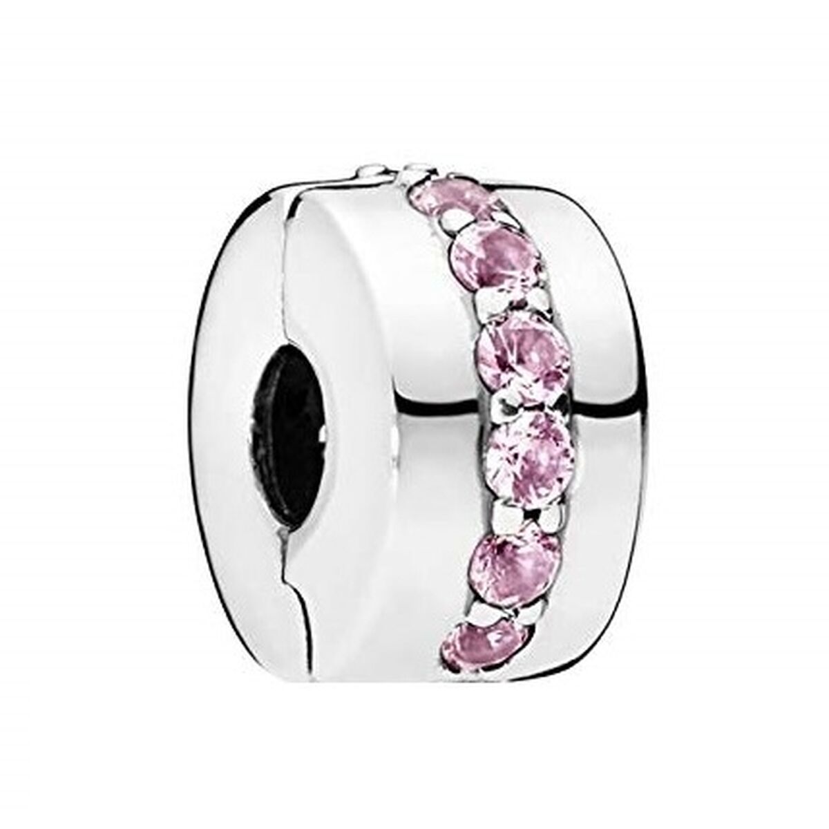 Woman's charm link Pandora PINK SPARKLING ROW CLIP byKim Pandora