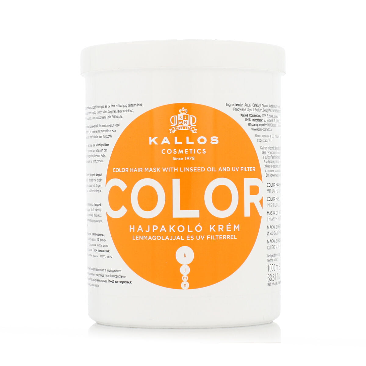 Hair Mask Kallos Cosmetics Color 1 L Kallos Cosmetics