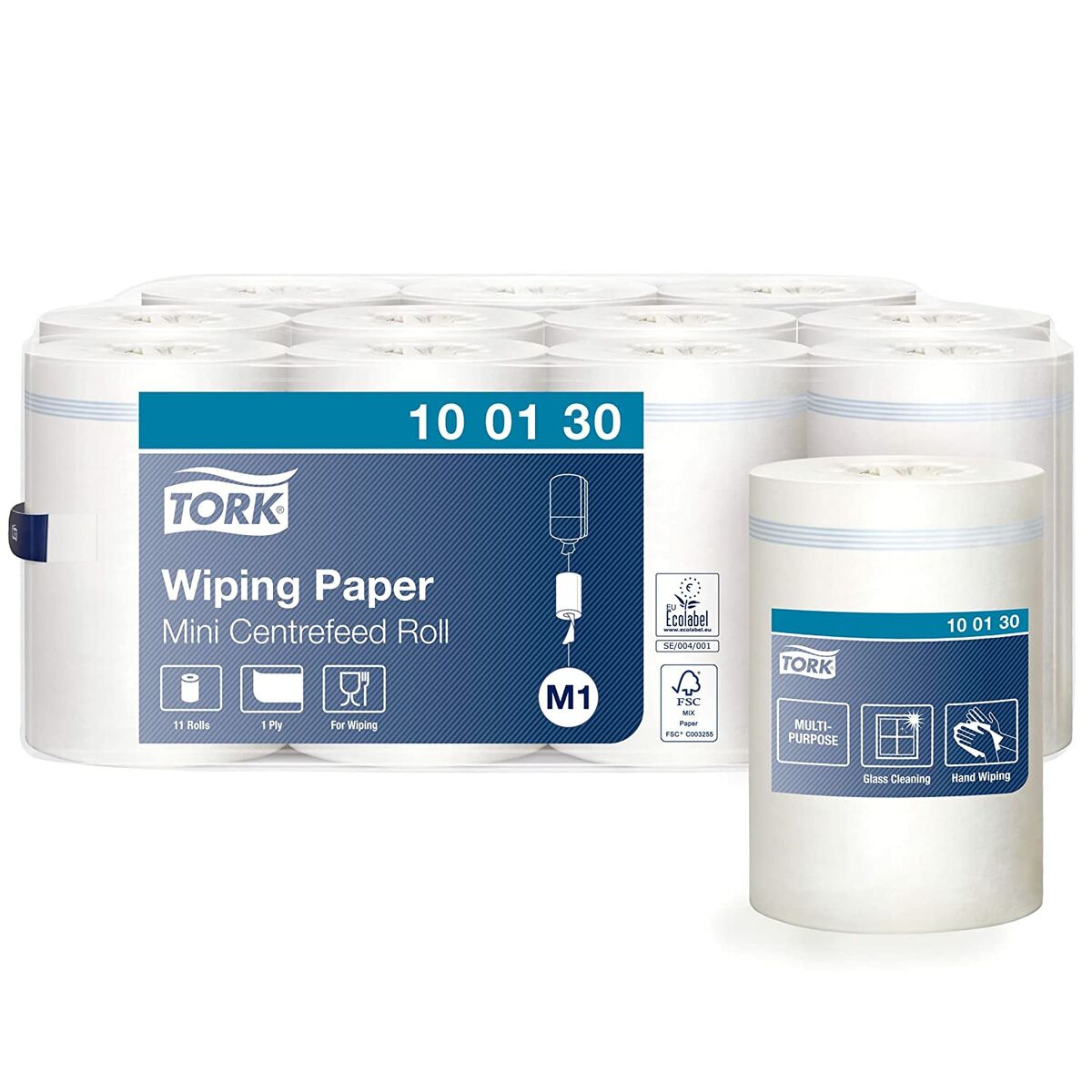 Continuous Roll of Paper Tork 100130 White 120 m Tork