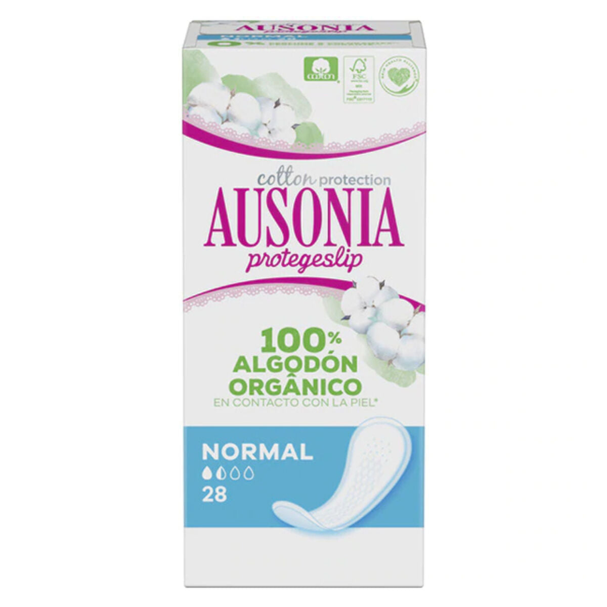 Normal panty liner ORGANIC Ausonia Ausonia Organic (28 uds)