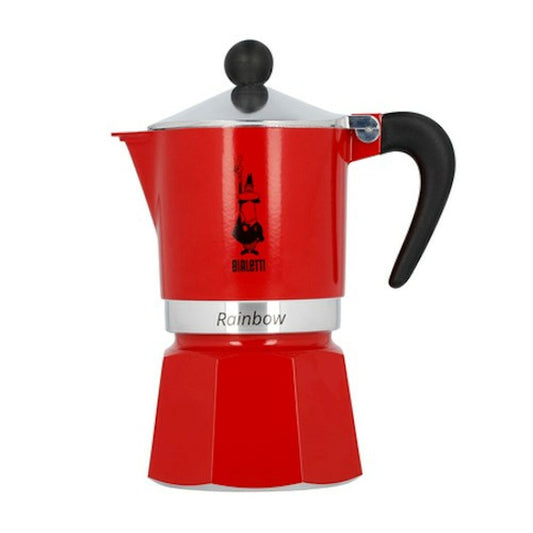 Italiensk kaffekande Bialetti Rainbow 6 kopper rød aluminium