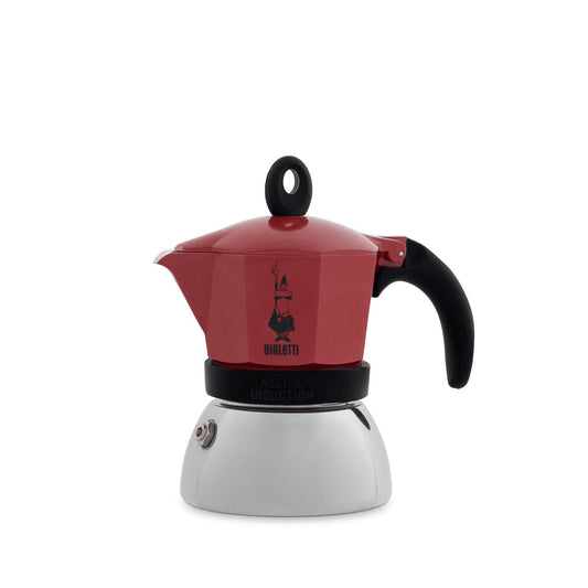 Italiensk kaffekande Bialetti Moka Induktion Sort Rød Aluminium 150 ml (1 enhed)