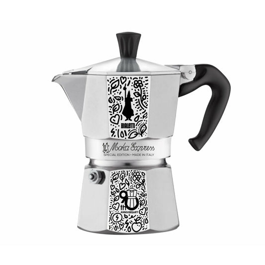 Italiensk kaffekande Bialetti Moka Express Sort aluminiumsplast 3 kopper