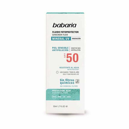 Sun Screen Lotion Babaria Solar Mineral Uv Spf 50 50 ml