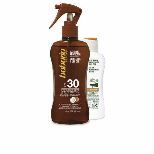 Sun Protection Set Babaria Solar Aceite Coco Lote 2 Pieces Spf 30