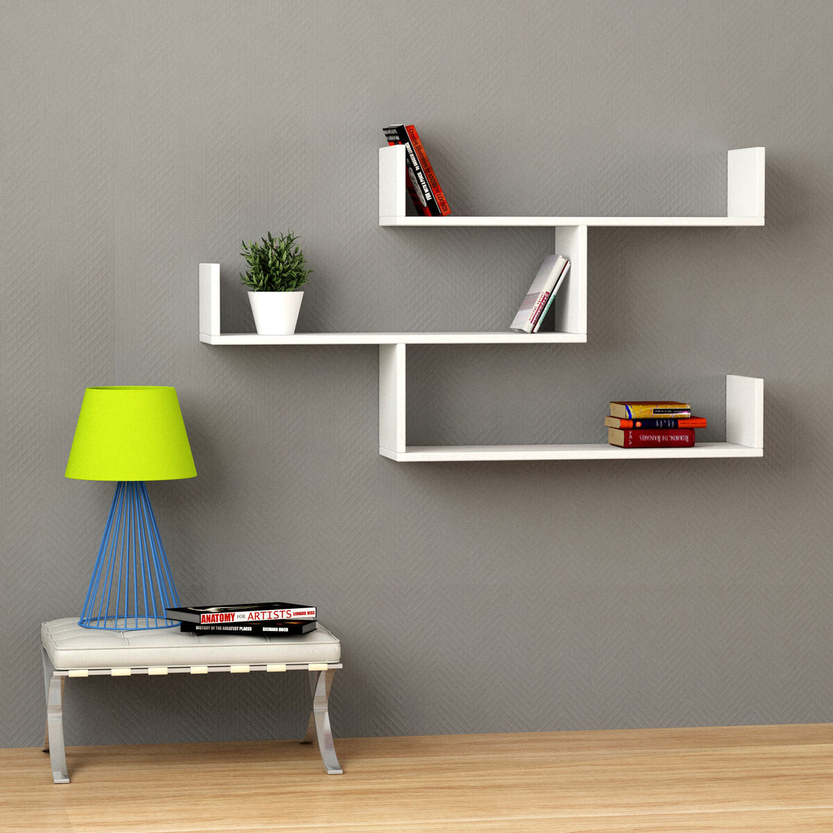 Shelve Alexandra House Living White Wood MDP 119 x 67 x 22 cm Alexandra House Living