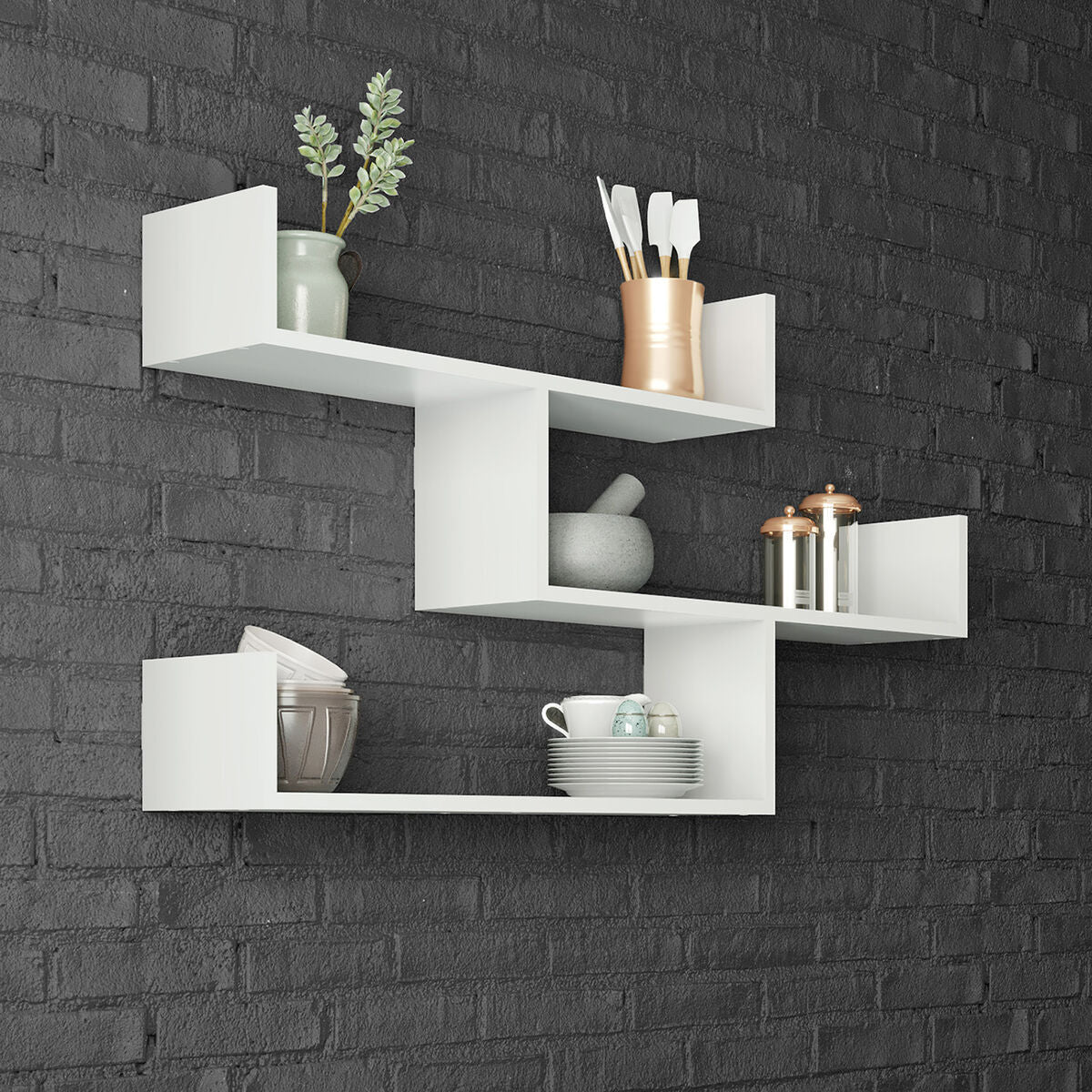 Shelve Alexandra House Living White Wood MDP 119 x 67 x 22 cm Alexandra House Living