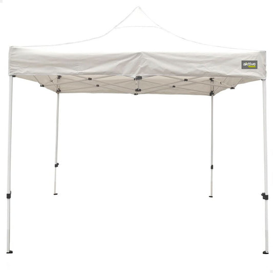 Gazebo Aktive Foldable Adjustable height Steel Polyester 420D Oxford White 300 x 320 x 300 cm