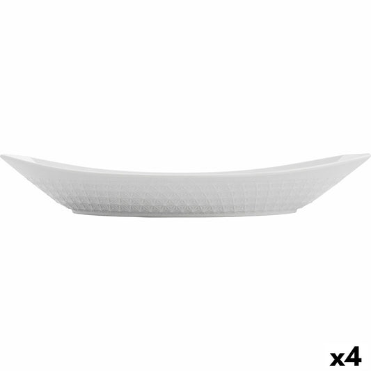 Serveringsfad Quid Gastro Ceramic White (39,5 x 19 x 8 cm) (4 enheder)