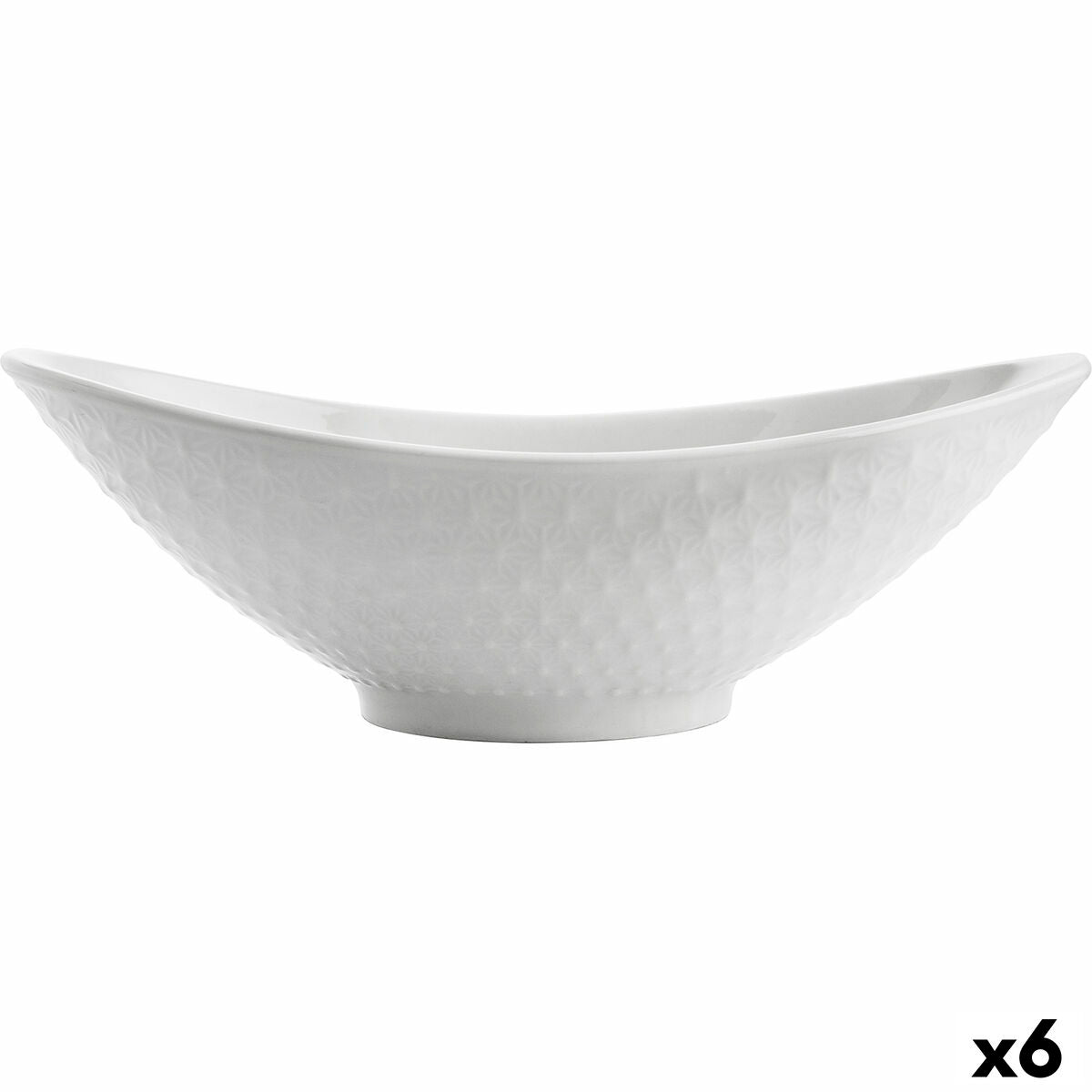 Serveringsfad Quid Gastro Oval Keramik hvid (21,5 x 12,5 x 7 cm) (6 enheder)