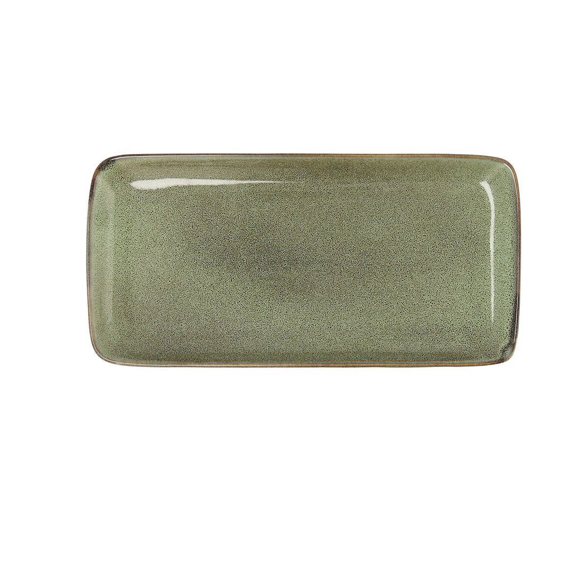 Serving Platter Bidasoa Ikonic Green Ceramic 28 x 14 cm (Pack 4x)