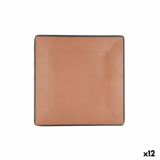 Flad plade Bidasoa Gio 21,5 x 21,5 cm Brun Plast