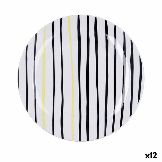 Flad plade Bidasoa Zigzag Multicolour Keramik Ø 26,5 cm (12 enheder)