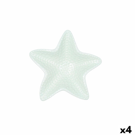 Skål Quid Kaleido Green Ceramic Star 16 x 16 x 3,5 cm (4 enheder)