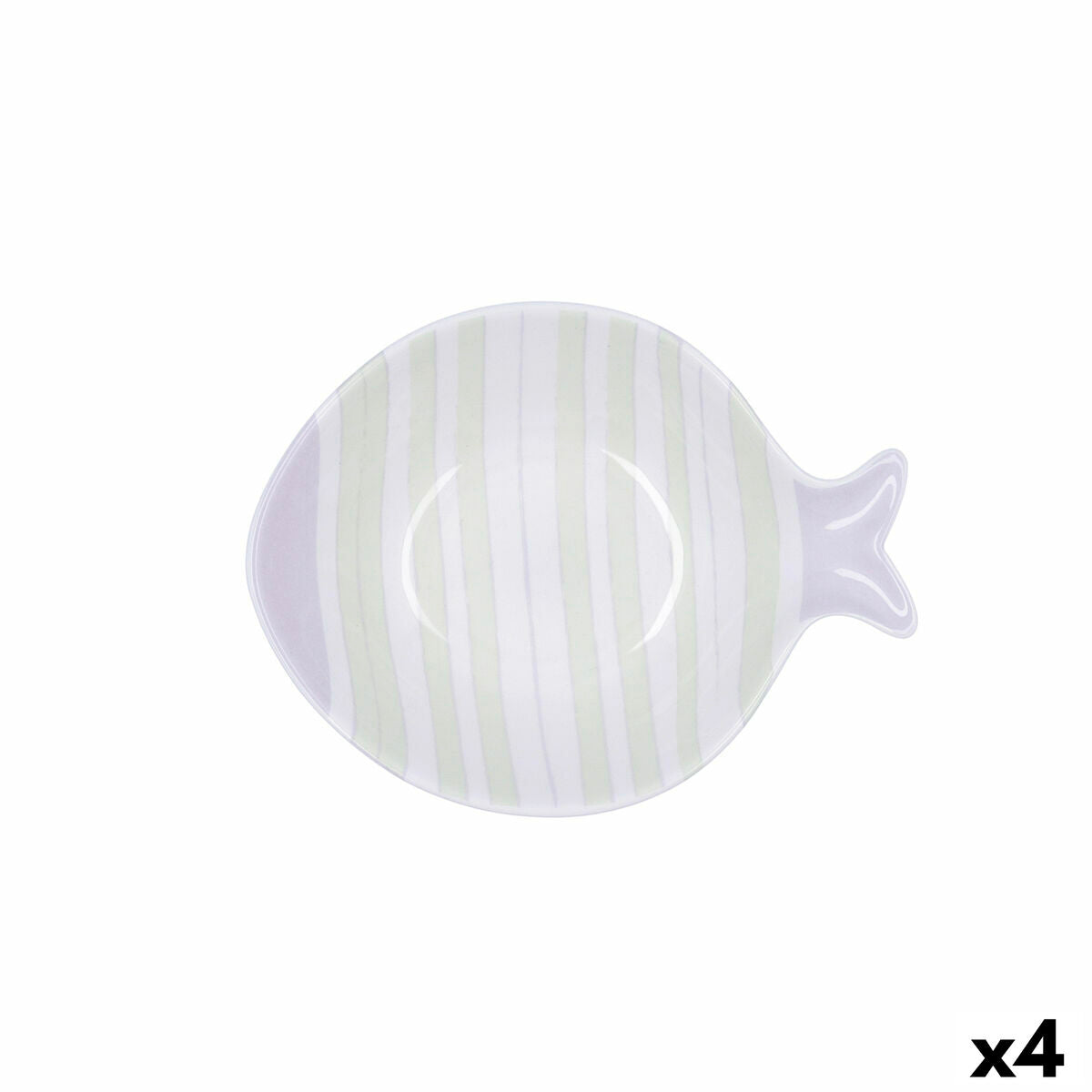 Skål Quid Kaleido tofarvet keramisk fisk 15 x 13 x 4 cm (4 enheder)