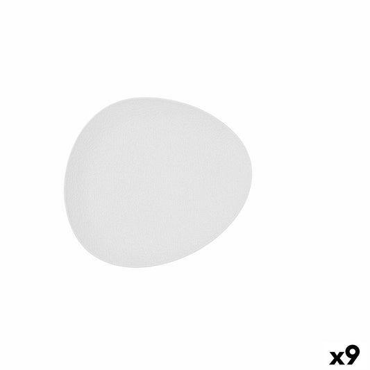 Fladplade Bidasoa Fosil hvid keramisk oval 22,8 x 20,1 x 2,2 cm (9 enheder)