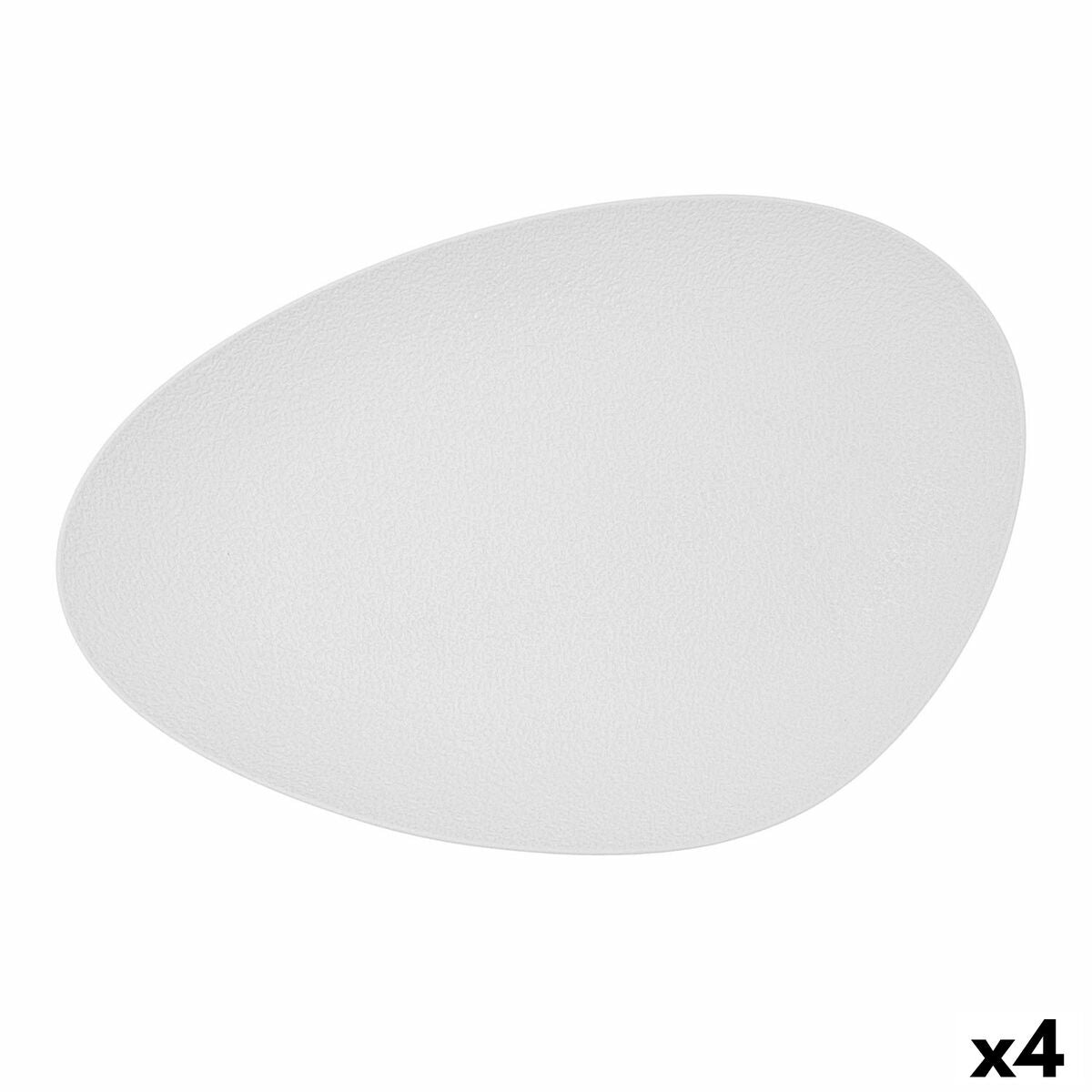 Snackbakke Bidasoa Fosil Hvid Keramisk Aluminiumoxid Oval 39,1 x 26,3 x 3,4 cm (4 enheder)