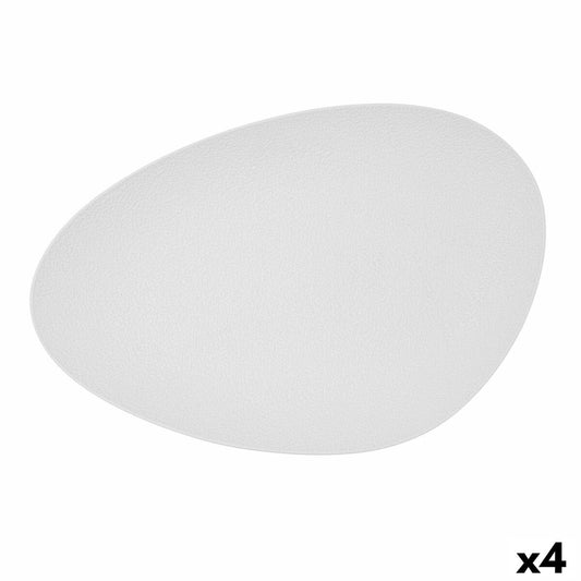 Snackbakke Bidasoa Fosil Hvid Keramisk Aluminiumoxid Oval 39,1 x 26,3 x 3,4 cm (4 enheder)