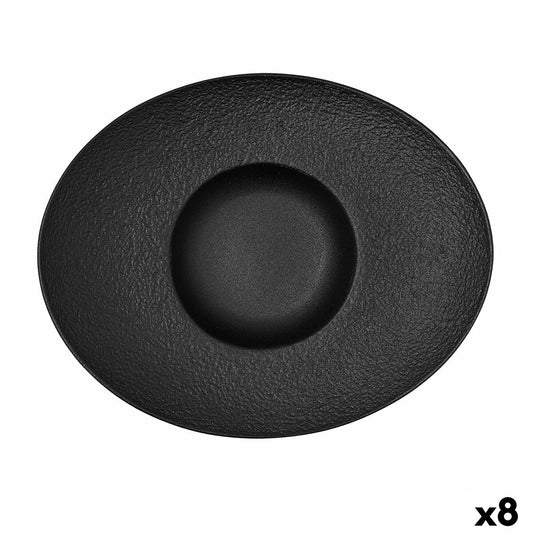 Deep Plate Bidasoa Fosil Black Ceramic Oval 27,3 x 22,2 x 5,7 cm (8 enheder)