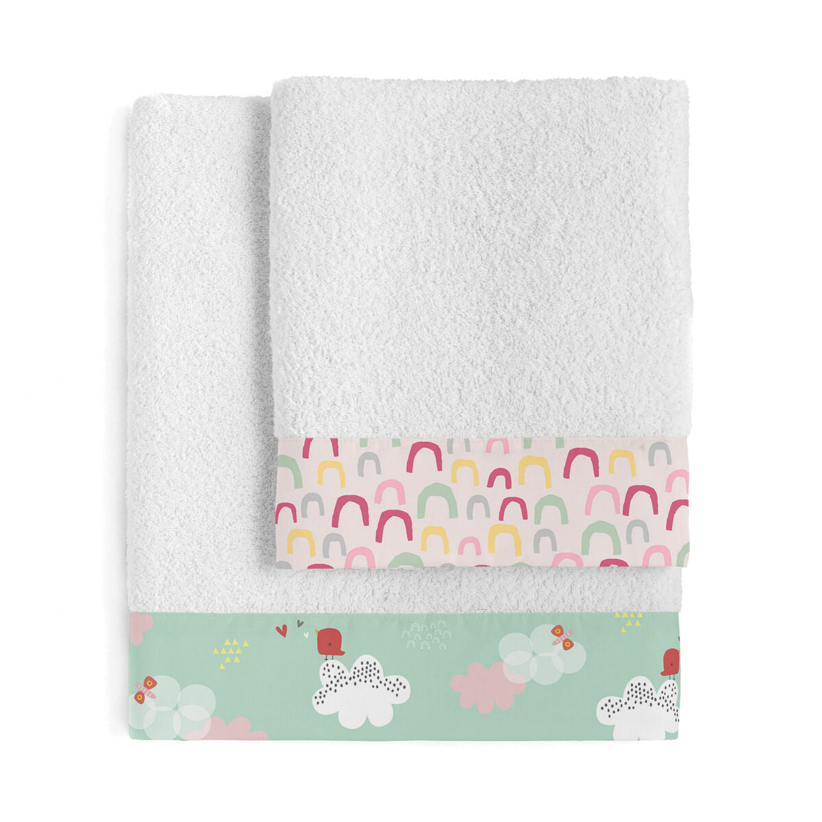 Towel set HappyFriday Moshi Moshi Hola Multicolour 2 Pieces HappyFriday