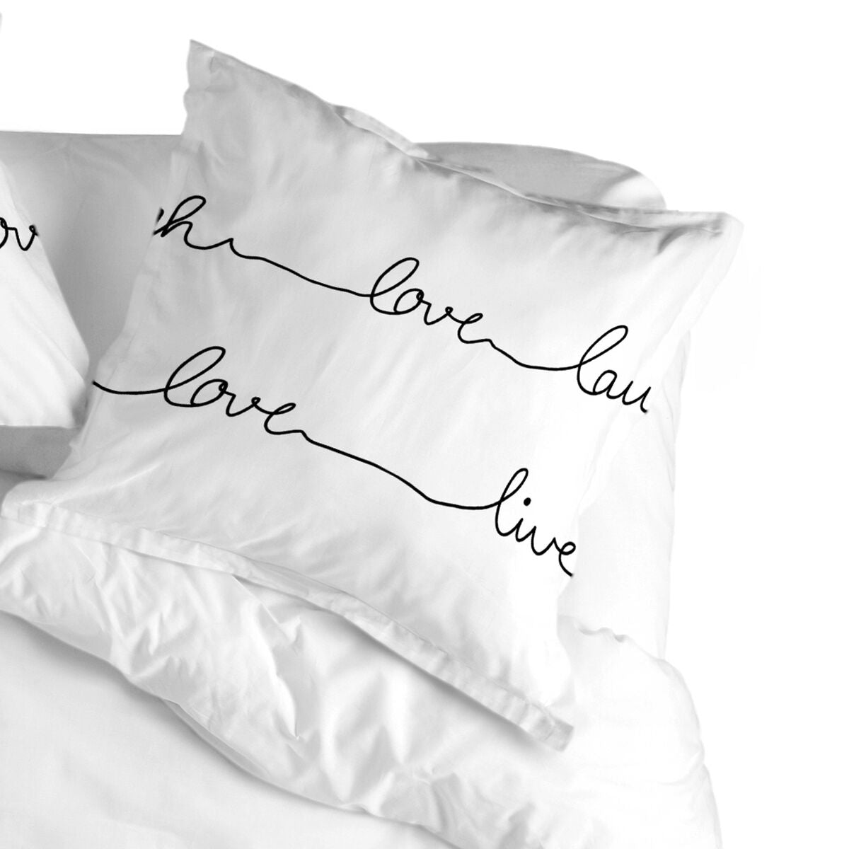 Pillowcase HappyFriday Blanc Live Multicolour 80 x 80 cm HappyFriday