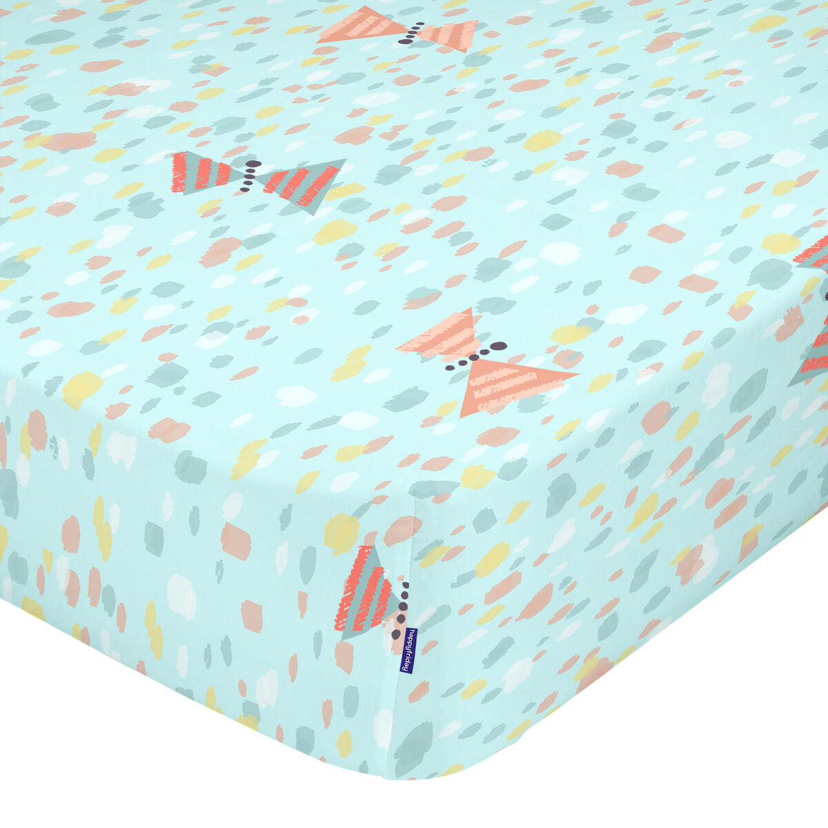 Fitted sheet HappyFriday MOSHI MOSHI Blue Multicolour 60 x 120 x 14 cm HappyFriday