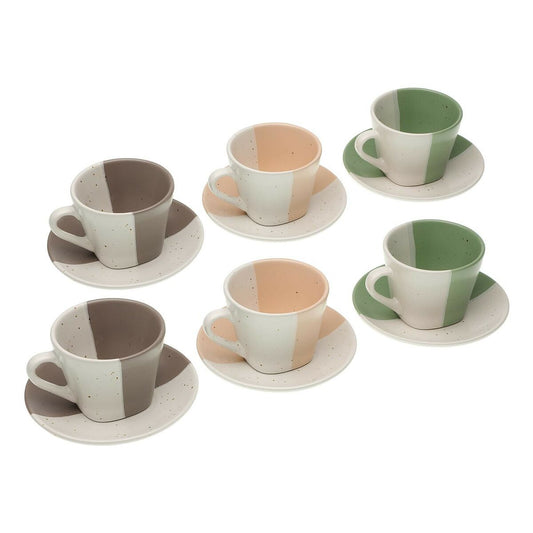 Set of Mugs with Saucers Versa Clara Ceramic 9 x 6,5 x 9 cm Versa