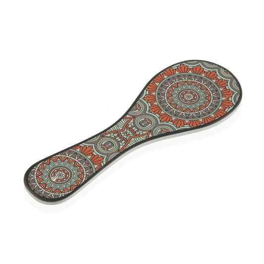 Spoon Rest Versa Orange Mandala Ceramic (10 x 28 cm) Versa