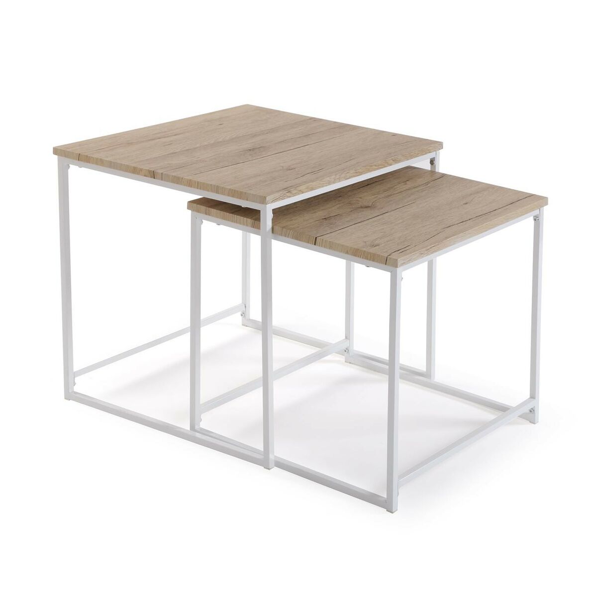 Set of 2 tables Versa White 50 x 50 x 50 cm (2 Units)