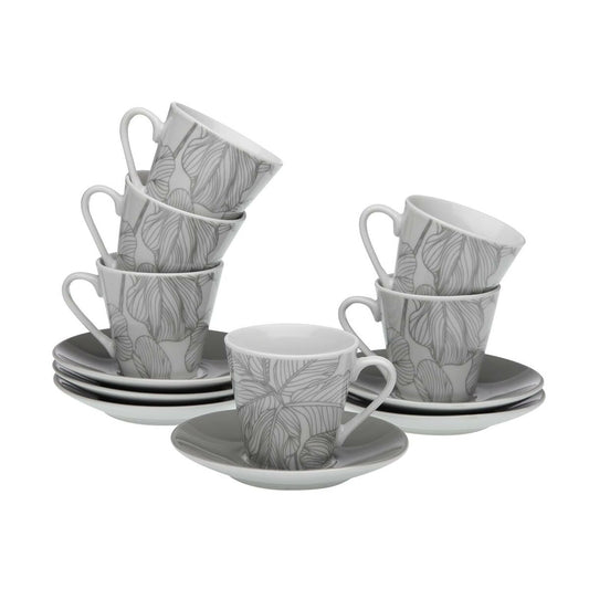 Kaffekopsæt Versa Palme-porcelæn