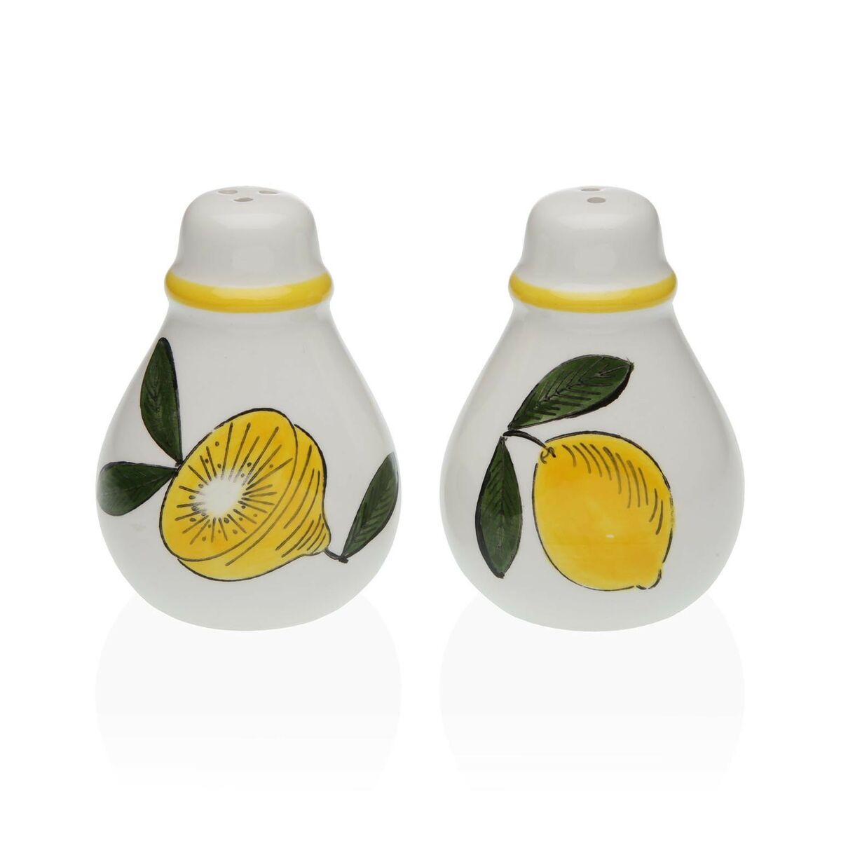 Salt og peber shakers Versa Keramisk Dolomit Citron 5,5 x 8,5 x 6 cm