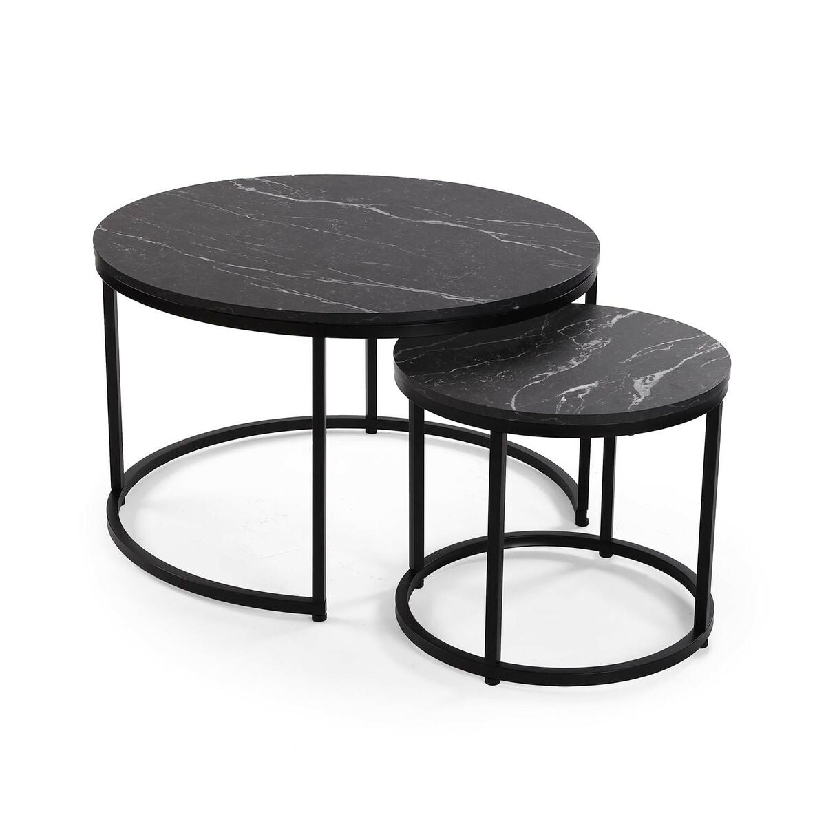 Set of 2 tables Versa Aurea 48 x 48 x 42 cm 80 x 80 x 48 cm